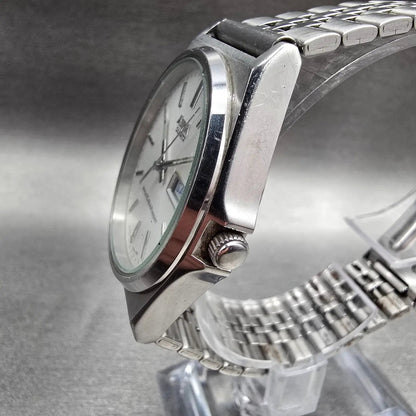 Seiko Alba Watch Men 35mm Silver Dial Silver Tone Daydate Y143-8280 New Battery2