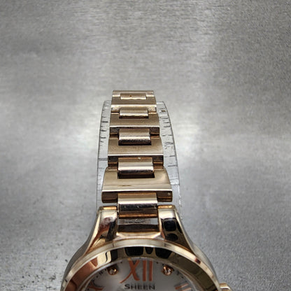 Casio Sheen SHW1700 Watch Women 26mm White Dial Gold Tone Date Round Runs4