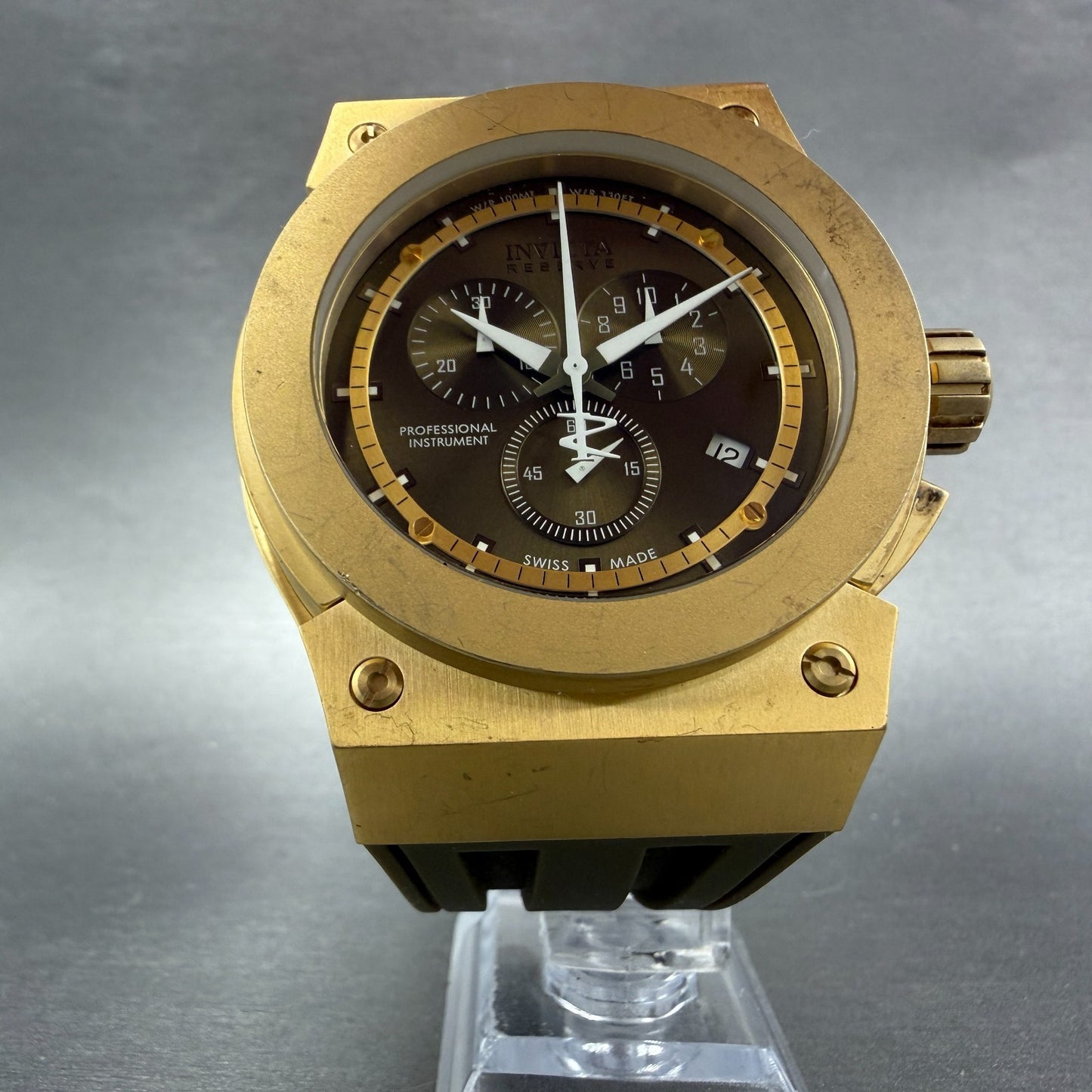 Invicta Akula Reserve Chrono Watch Men 54mm Green Dial Gold Date 12012 New batt5