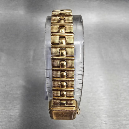 Seiko Tank Watch Women 13mm Gold Dial Gold Tone Rectangle 1E20-5689 New Battery4