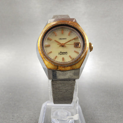 Orient Minimatic Watch Women 25mm MOP Dial Two Tone Date 49733701 Runs5
