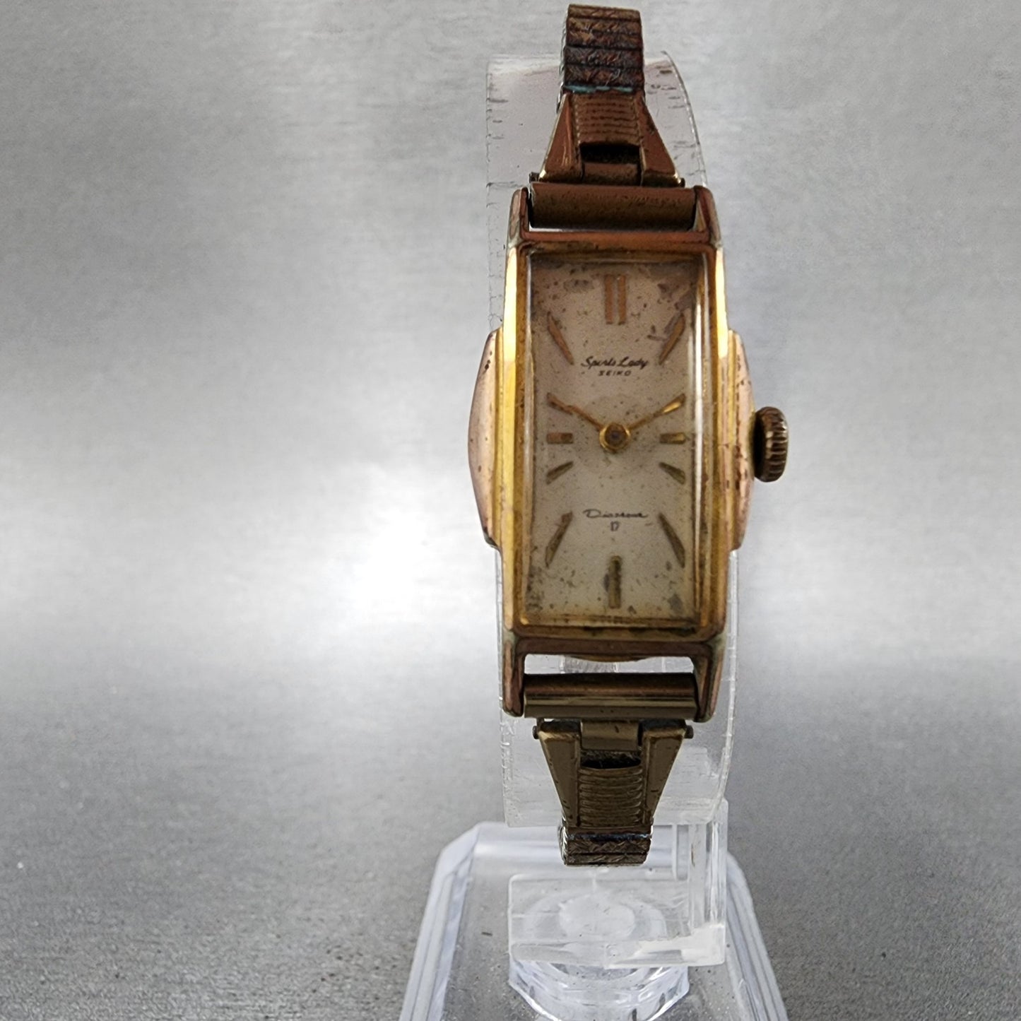 Seiko Sports Lady Watch Women 16mm White Dial Gold Plated Manual Wind Runs5
