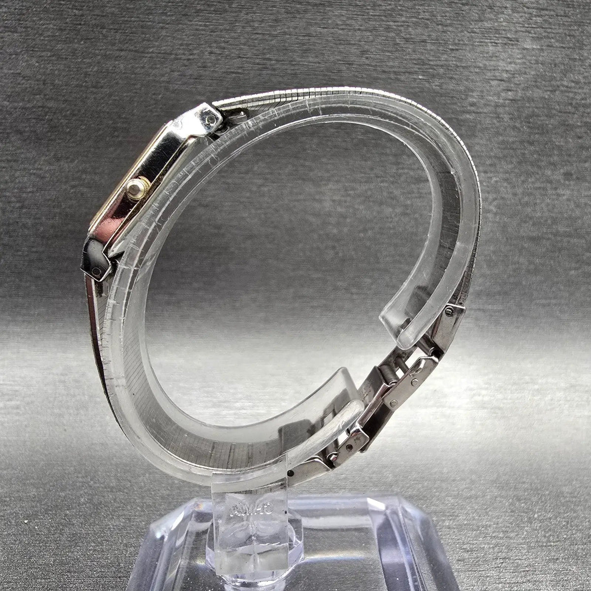 Seiko Tank Watch Women 18mm Silver Dial Two Tone Rectangle 7320-6330 New Battery6