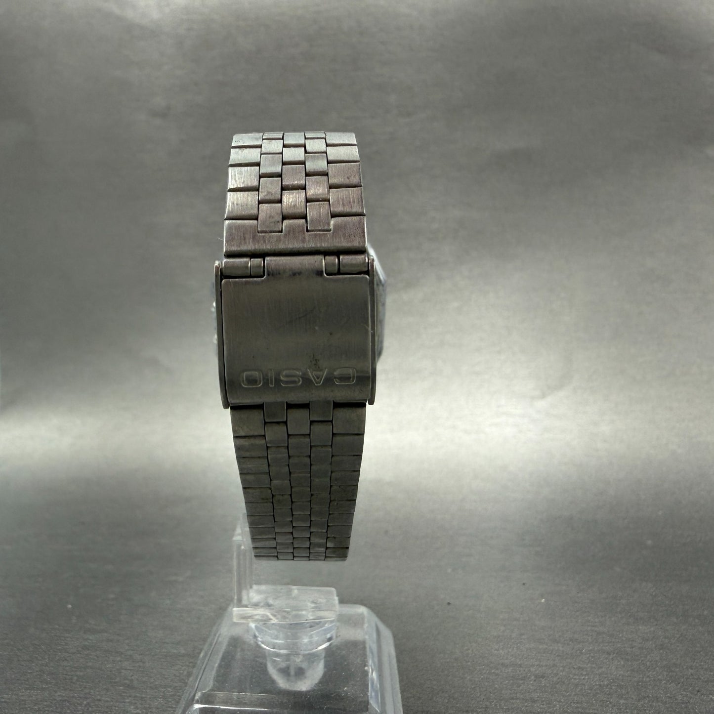 Casio 155-B817 Watch Men 34mm Digital Silver Tone Octagon Daydate READ!!! NewBat8