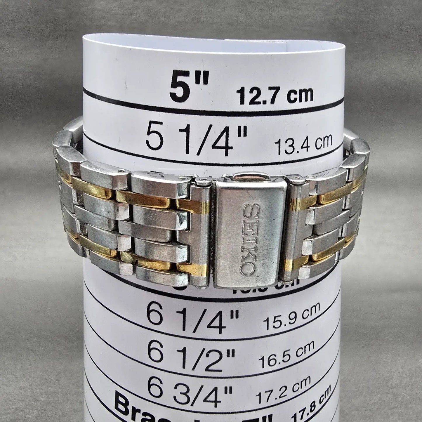 Seiko Watch Men 38mm White Dial Two Tone Daydate Round V743-8B29 New Battery VTG9