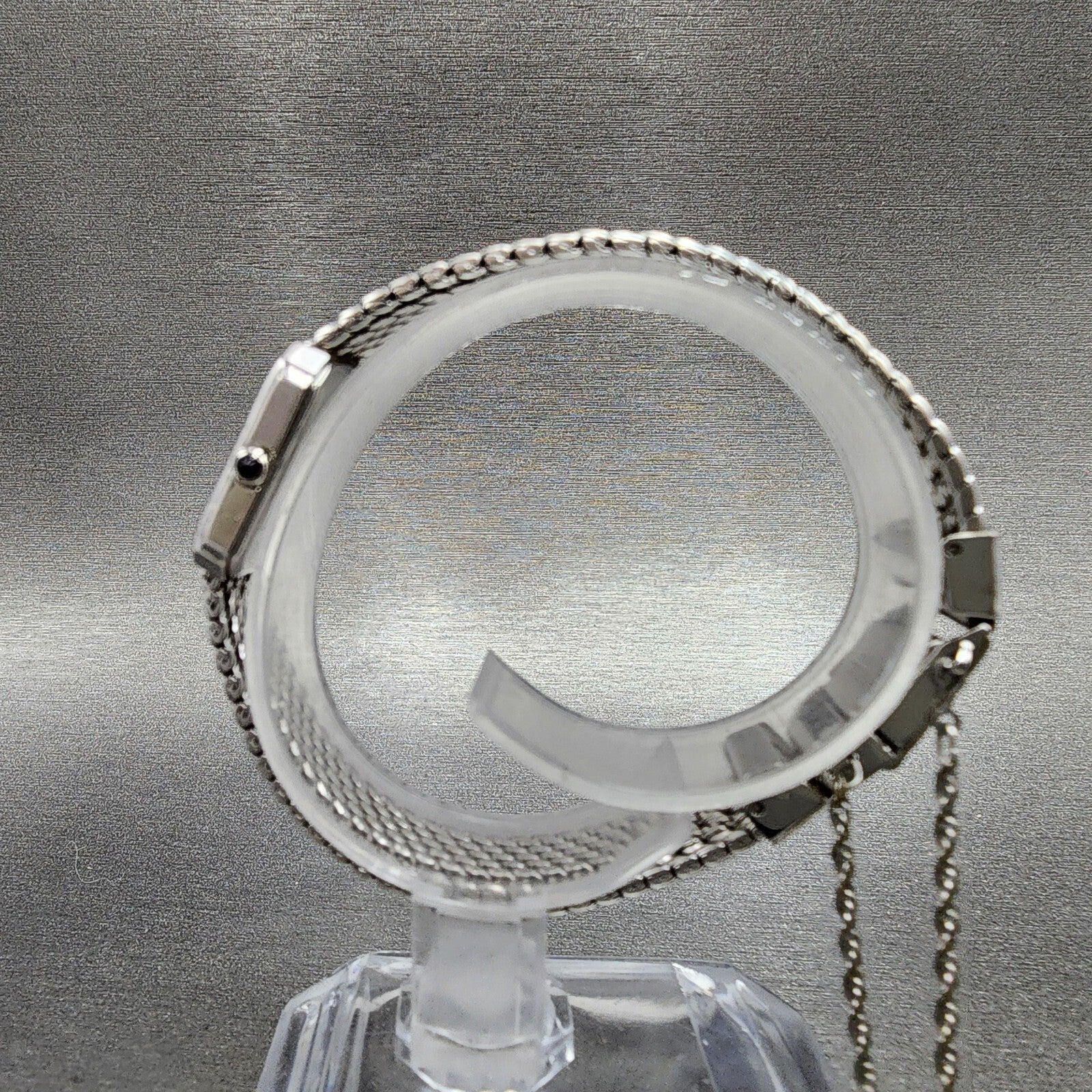 Seiko Exceline Tank Watch Women 18mm Silver Dial Silver Tone Rectangle New Batt6