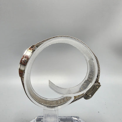 Skagen Steel Watch Women Silver Tone MOP Dial 19mm Round 590SSSMPCR New Battery