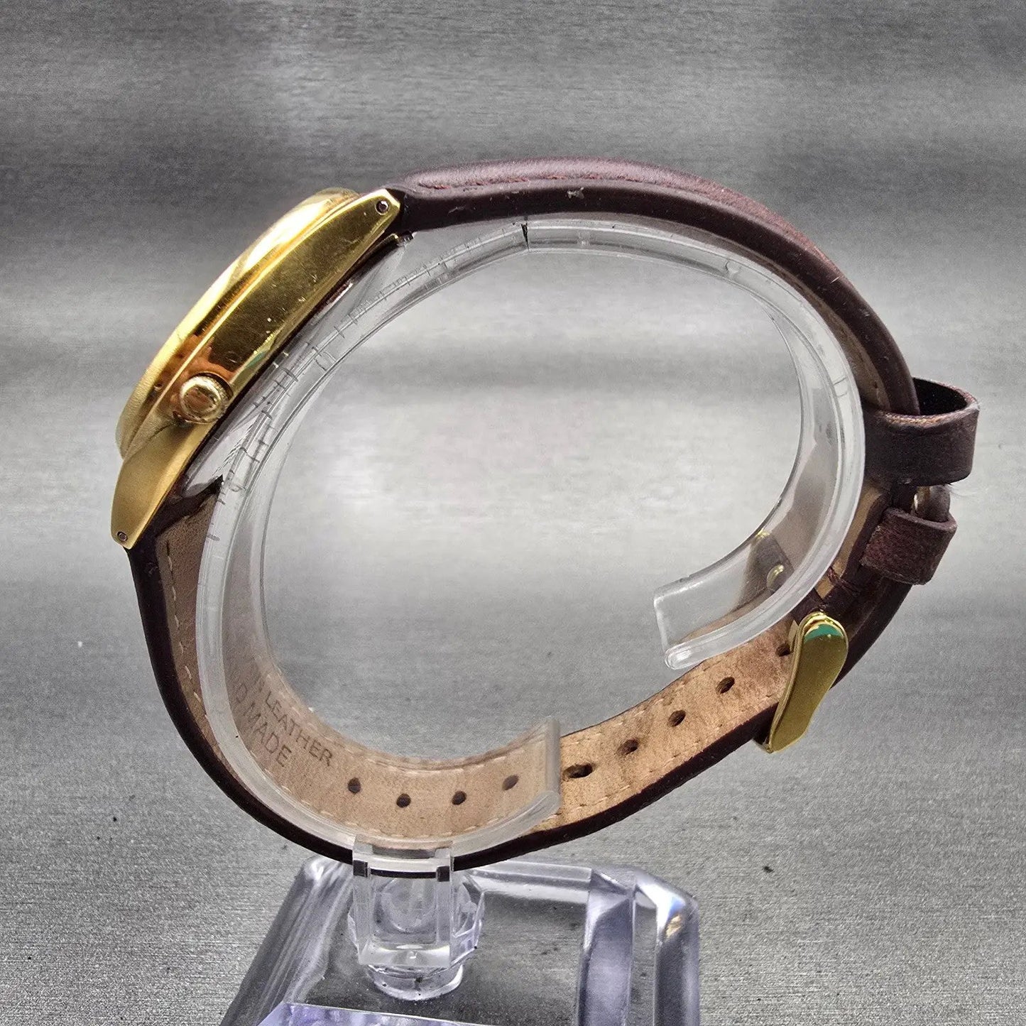 Seiko Watch Men 35mm Black Dial Gold Tone Daydate Round 7N43-8A99 New Battery6