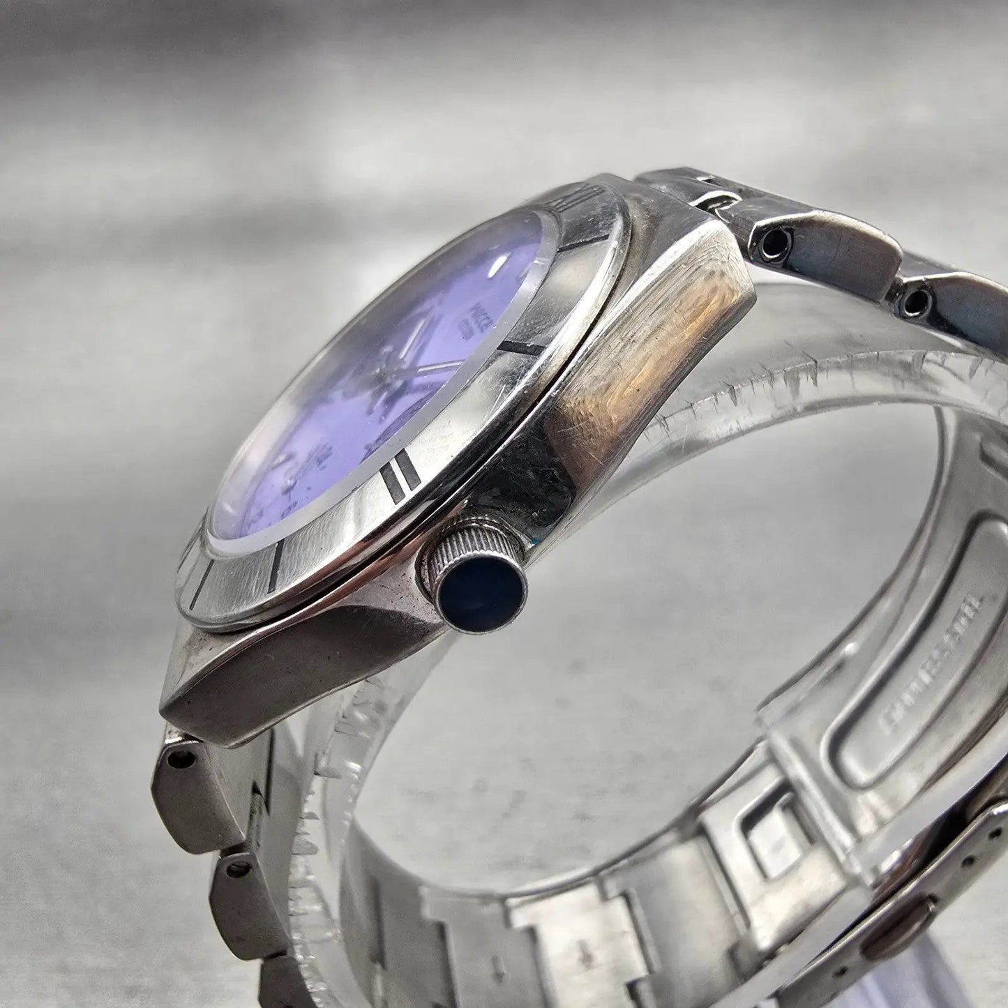 Citizen Wicca Watch Women 30mm Purple Dial Silver Daydate 6329-L19508 New Batt2