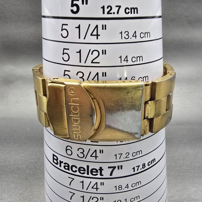 Swatch Irony Diaphone Full Blooded Chrono Watch Unisex 43mm Gold Tone New Batt9