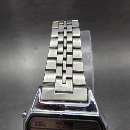 Seiko ALBA Digital Watch Women 24mm Digital Silver Timer Alarm Octagon New Batt4