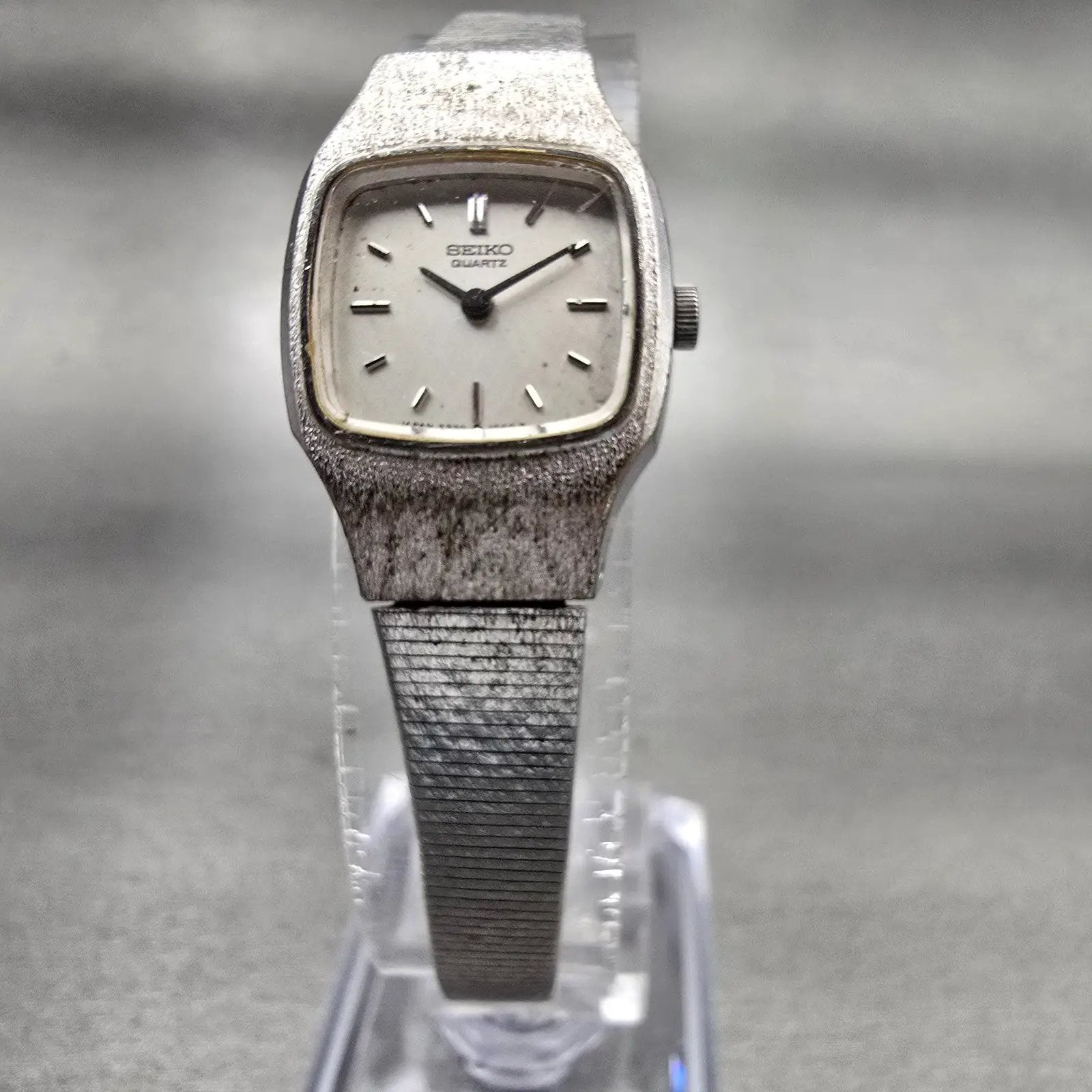 Seiko Watch Women 18mm Silver Dial Silver Tone Rectangle 2320-5269 New Battery5