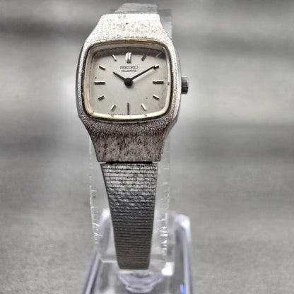 Seiko Watch Women 18mm Silver Dial Silver Tone Rectangle 2320-5269 New Battery5
