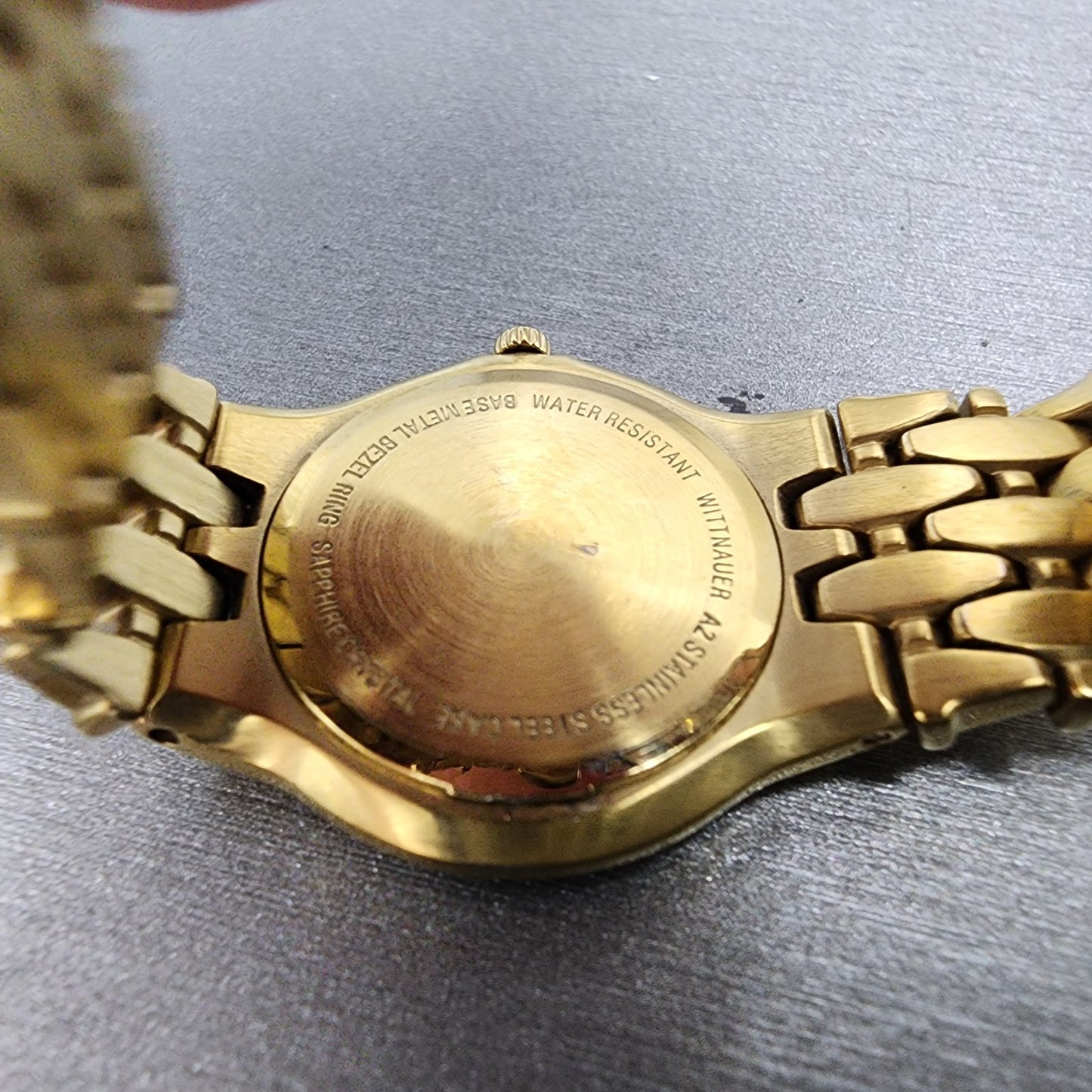 Wittnauer Watch Women 25mm MOP Dial Gold Tone Diamond Bezel Round New Battery9