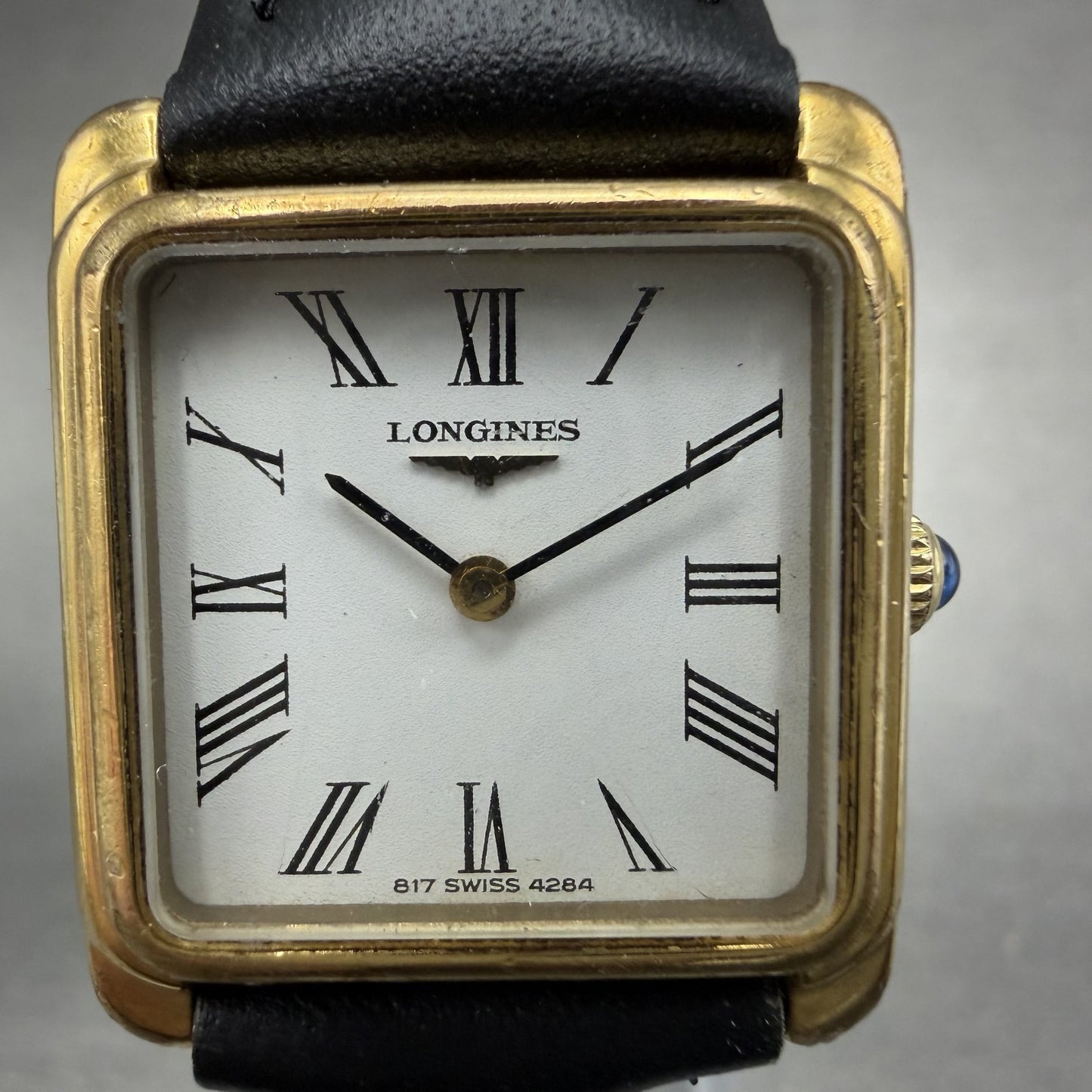 Longines Tank Watch Women 23mm White Dial Gold Plated Rectangle Manual Wind Runs1