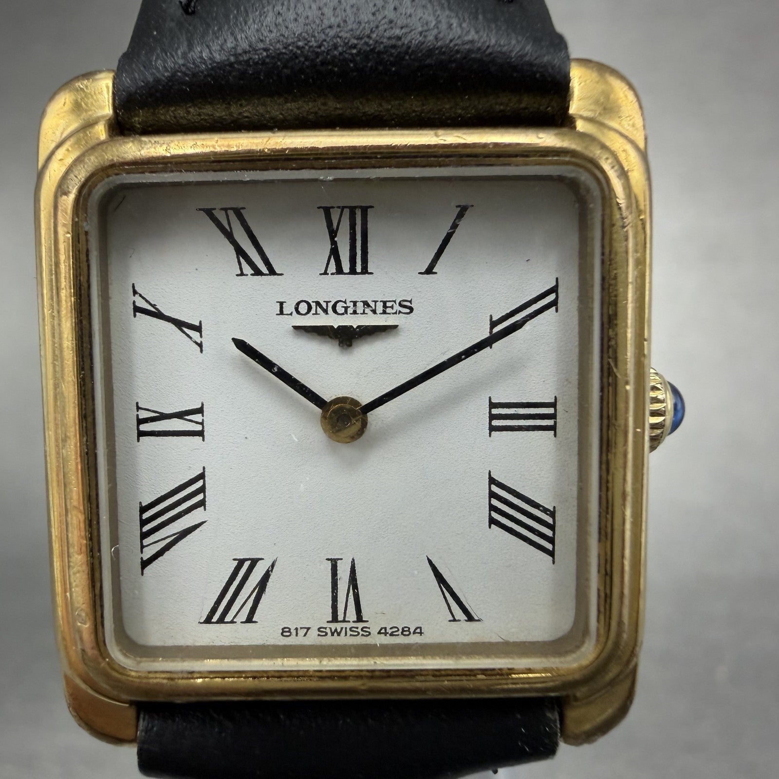 Longines Tank Watch Women 23mm White Dial Gold Plated Rectangle Manual Wind Runs1