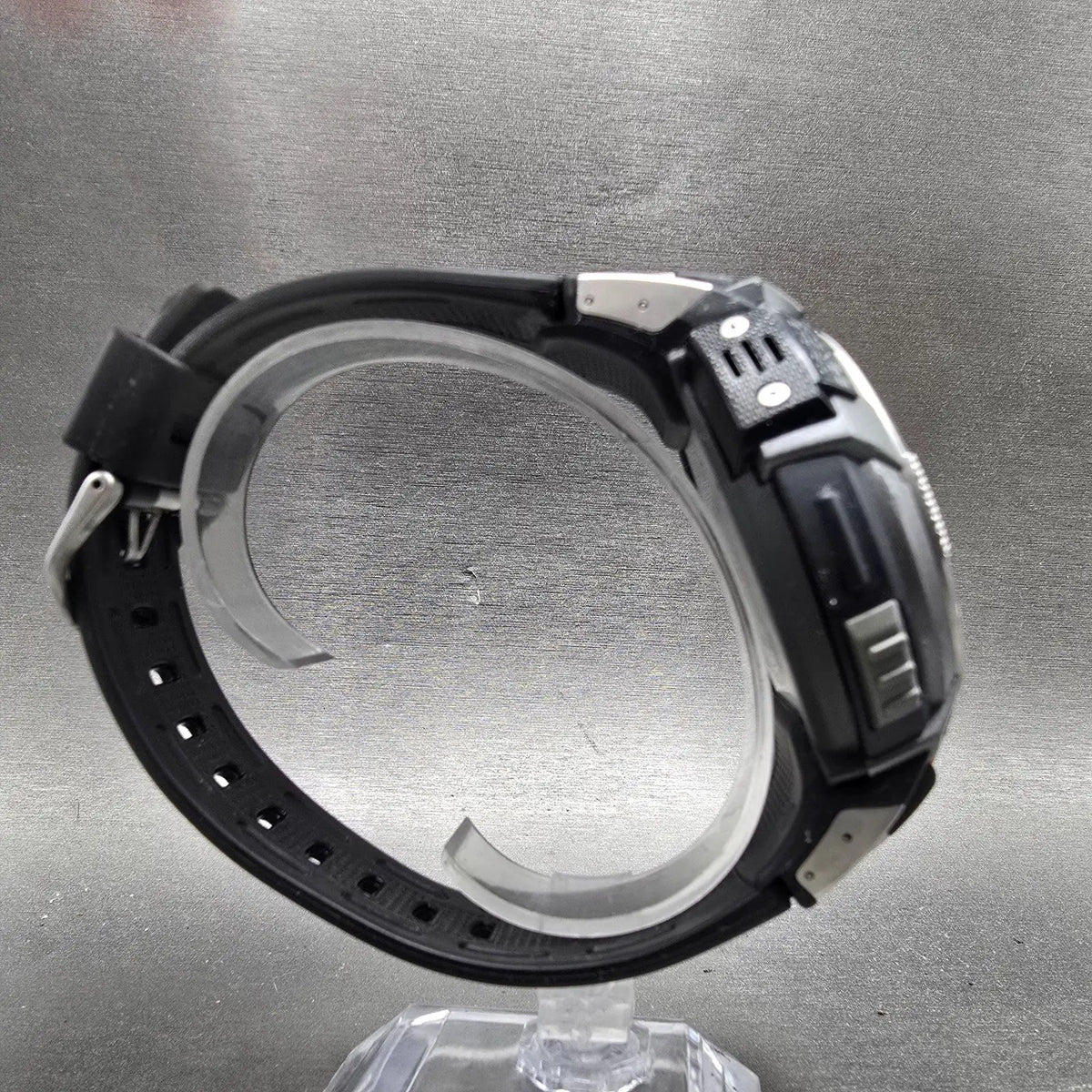 Casio Pro Trek PAW-1100 Watch Men 52mm Gray Silver Solar Triple Sensor Alarm JP9