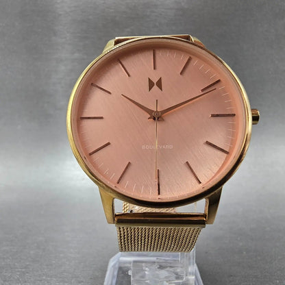 MVMT Boulevard Hermosa Watch Women 38mm Rose Dial Rose Gold Round New battery5