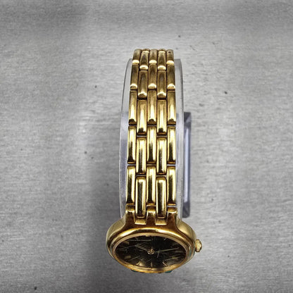 Seiko Watch Women 22mm Black Dial Gold Tone Round 1N00-0A99 New Battery Vintage4