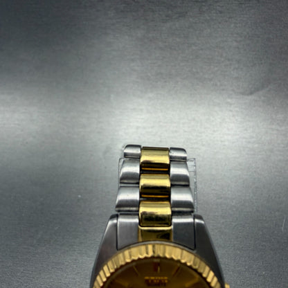 Seiko Watch Women 24mm Gold Dial Two Tone Daydate Round 7n83-0041 New Battery L64