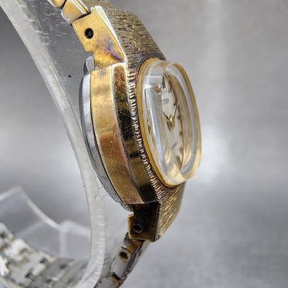 Citizen Watch Women 15mm Silver Dial Gold Tone Oval 4674120 Manual Runs VTG3