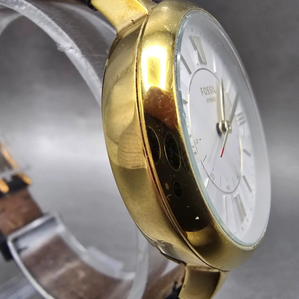 Fossil Jacqueline Hybrid Watch Women 36mm White Dial Gold FTW5020 New Battery3