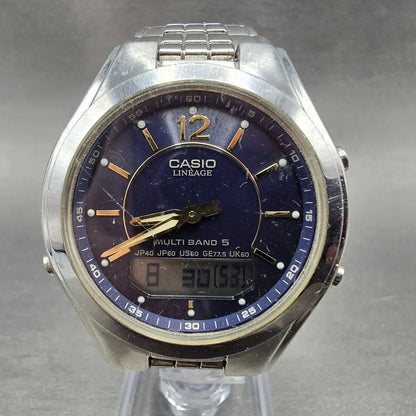 Casio Lineage LCW-M200 Watch Men 38mm Blue Dial Steel Analog Digital Solar JDM0