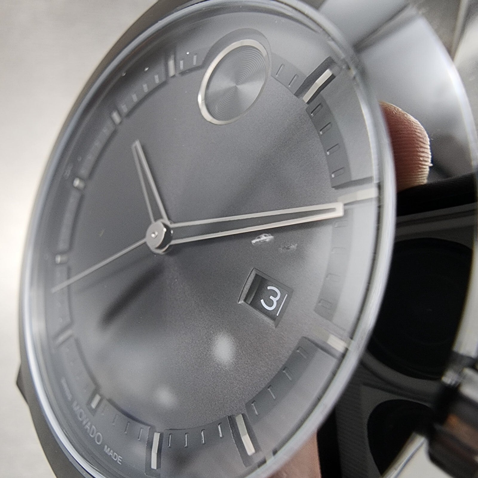 Movado Bold Fusion Watch Men 42mm Black Dial Black Tone Date Round Resin 36008393