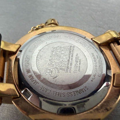 Invicta Russian Diver Watch Women 36mm Pink Dial Gold Tone Daydate 37911 New Bat9