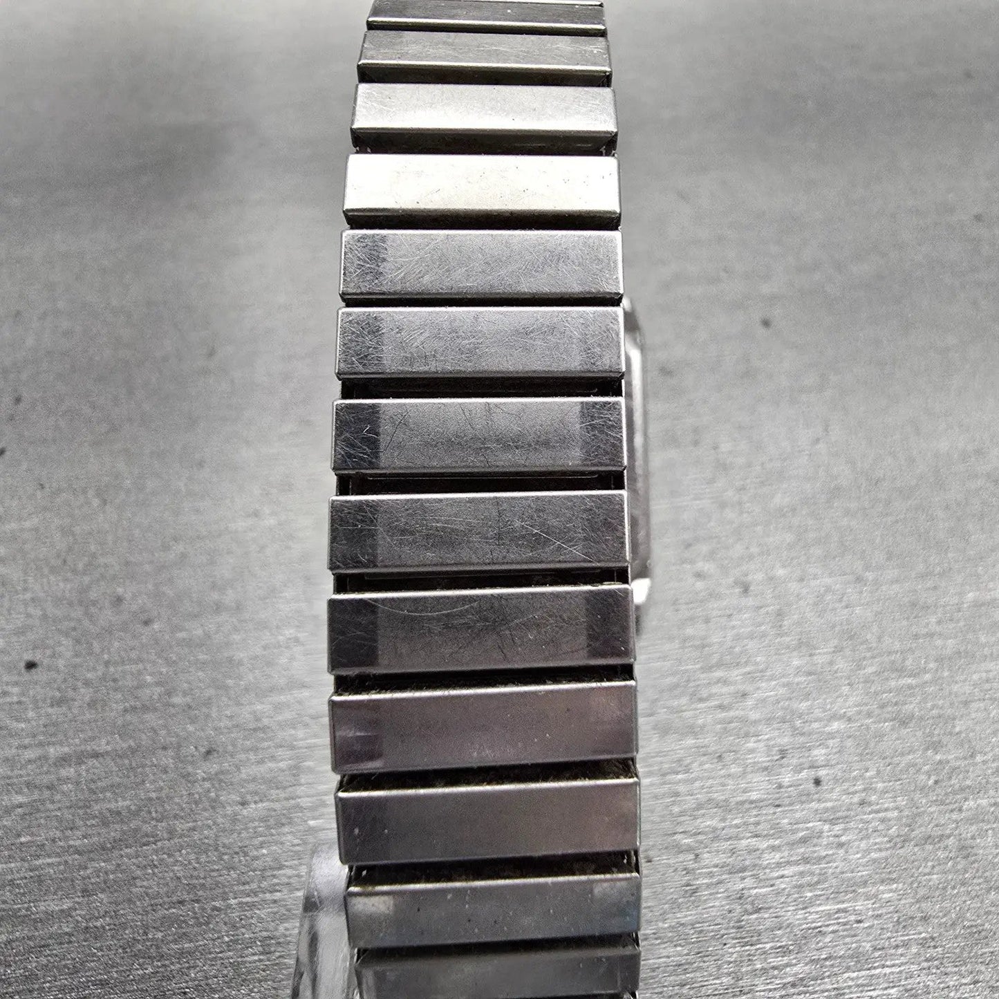 Seiko Watch Men 27mm Silver Dial Two Tone Rectangle 8620-5049 New Battery VTG7