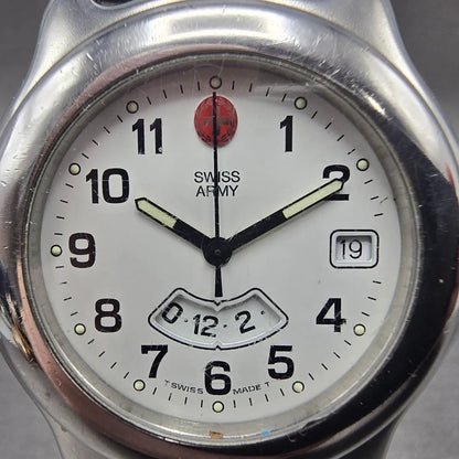 Victorinox Swiss Army Officers Dual Time Watch Men 40mm White Dial Steel New Bat1