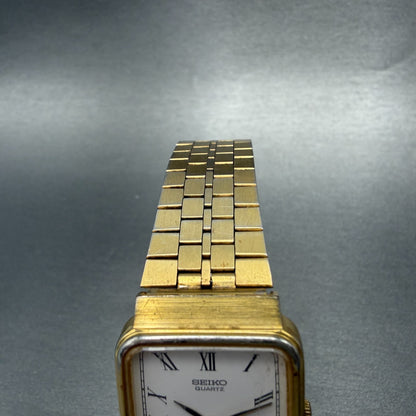 Seiko SX Tank Watch Men 25mm White Dial Gold Tone 8Y21-5070 New Battery Vintage4