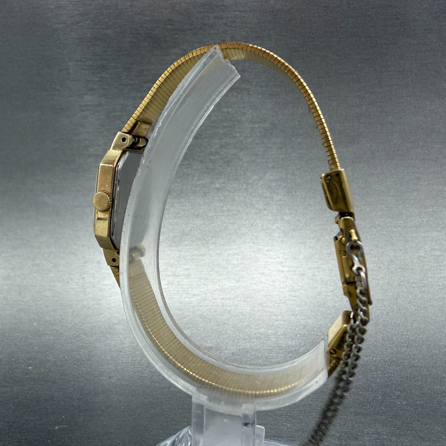 Seiko Watch Women 17mm Cream Dial Gold Tone Octagon VTG 4N00-5139 New Battery6