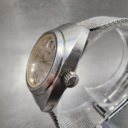 Citizen Cosmostar Watch Women 24mm Silver Dial Silver Tone Date Manual Runs