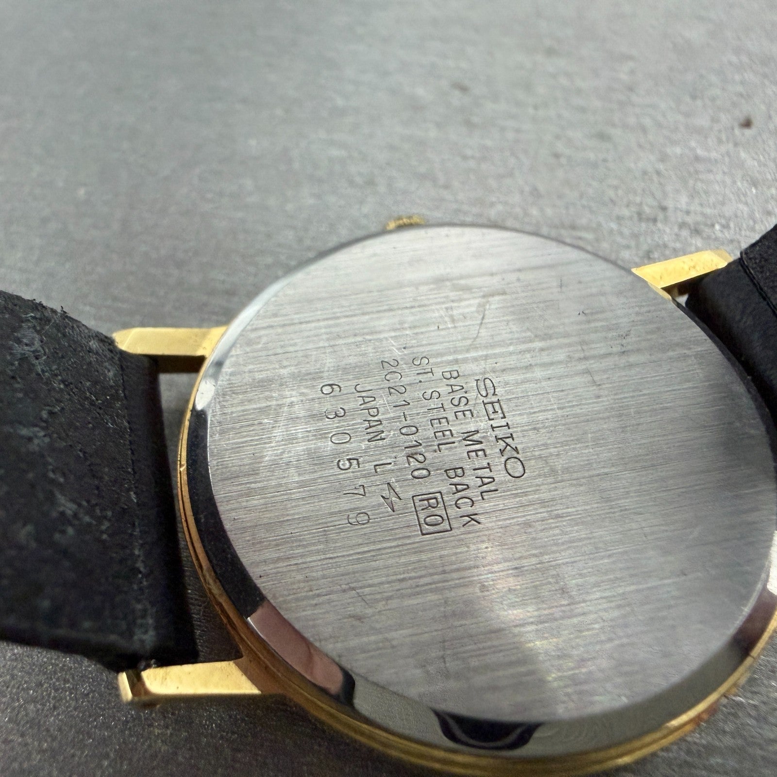 Seiko Watch Men 32mm Champagne Dial Gold Tone Round VTG 2C21-0120 New Battery 29