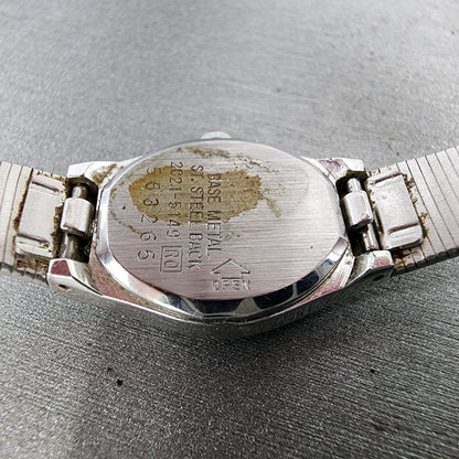 Seiko Watch Women 17mm Silver Dial Silver Tone Hexagon 2c21-5149 New Battery
