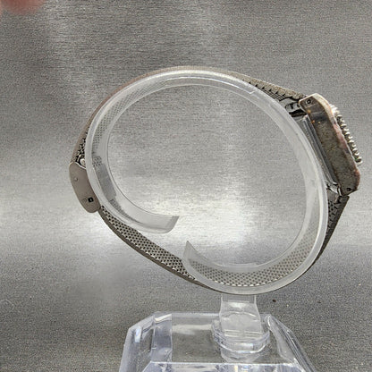 Seiko Tank Watch Women 17mm Silver Dial White Gold Plated Manual Wind Runs 11408