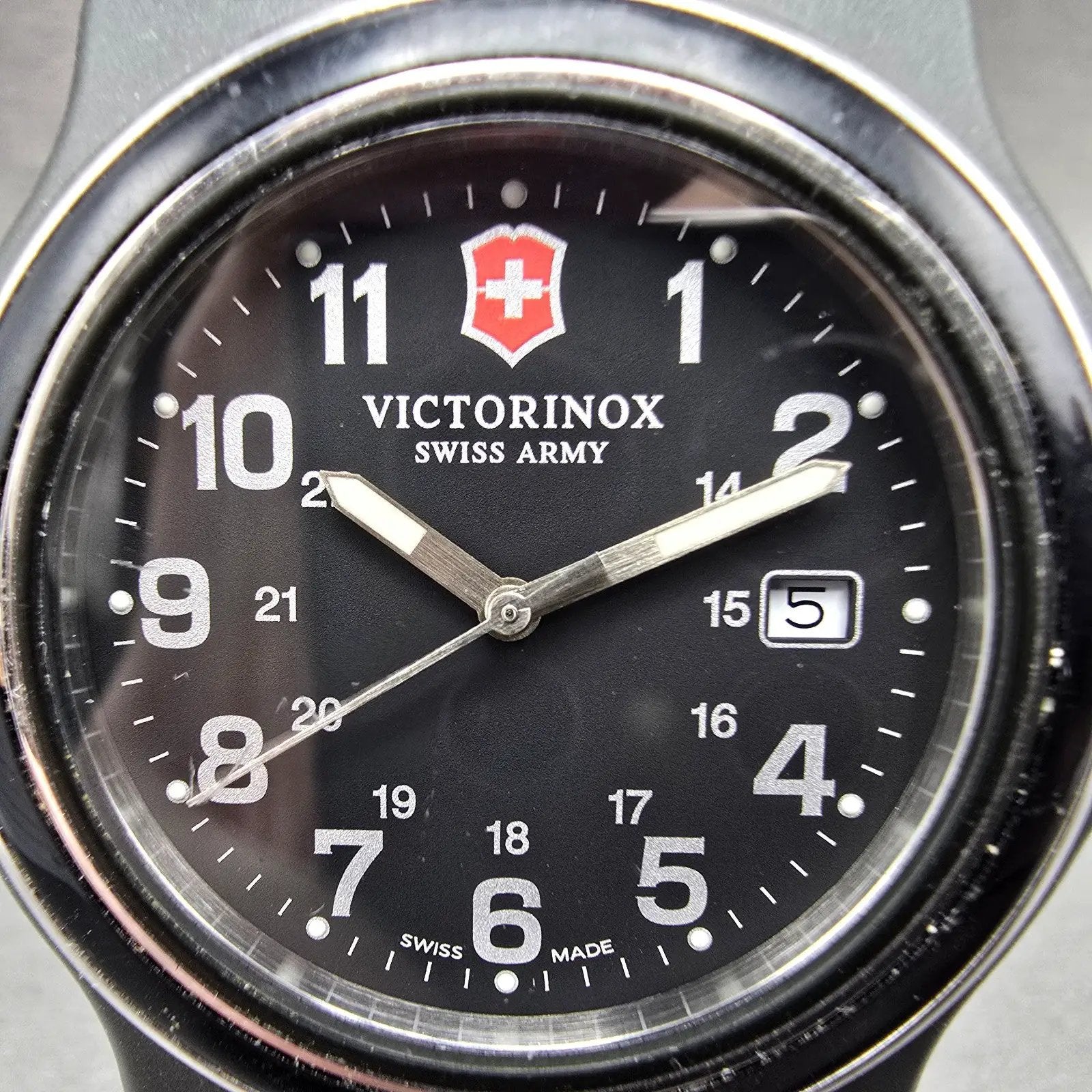 Victorinox Watch Men 43mm Black Dial Black Tone Date Round 249087 New Battery1