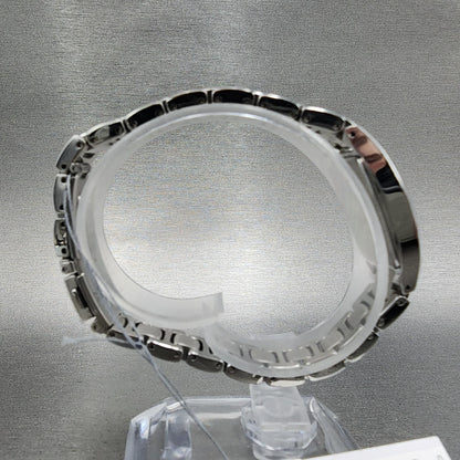 Seiko Solar Watch Women 18mm Black Dial Steel Rectangle V1150BW0 Works8