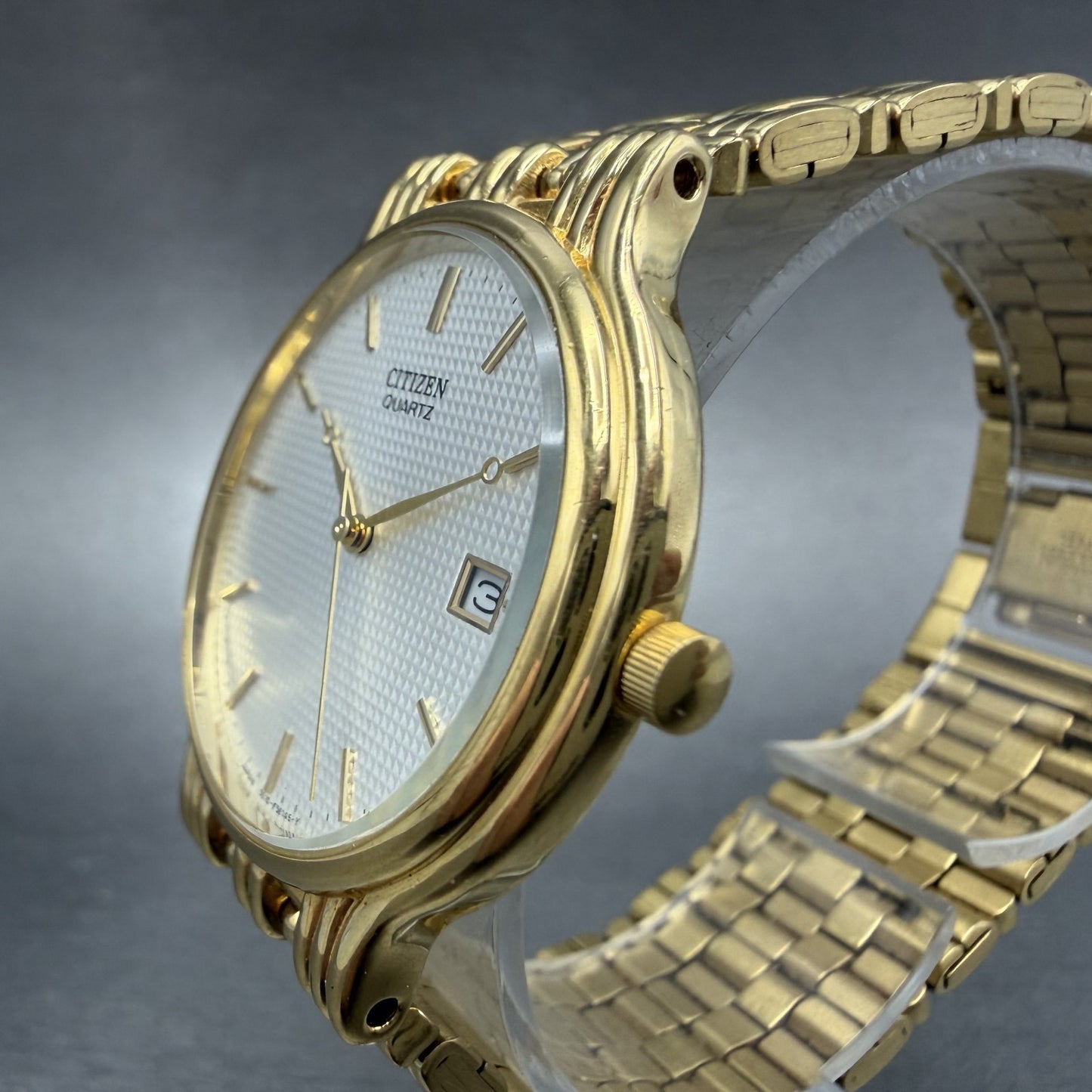 Citizen Watch Men 34mm White Dial Gold Tone Date Round 5510-F52584 New Battery2