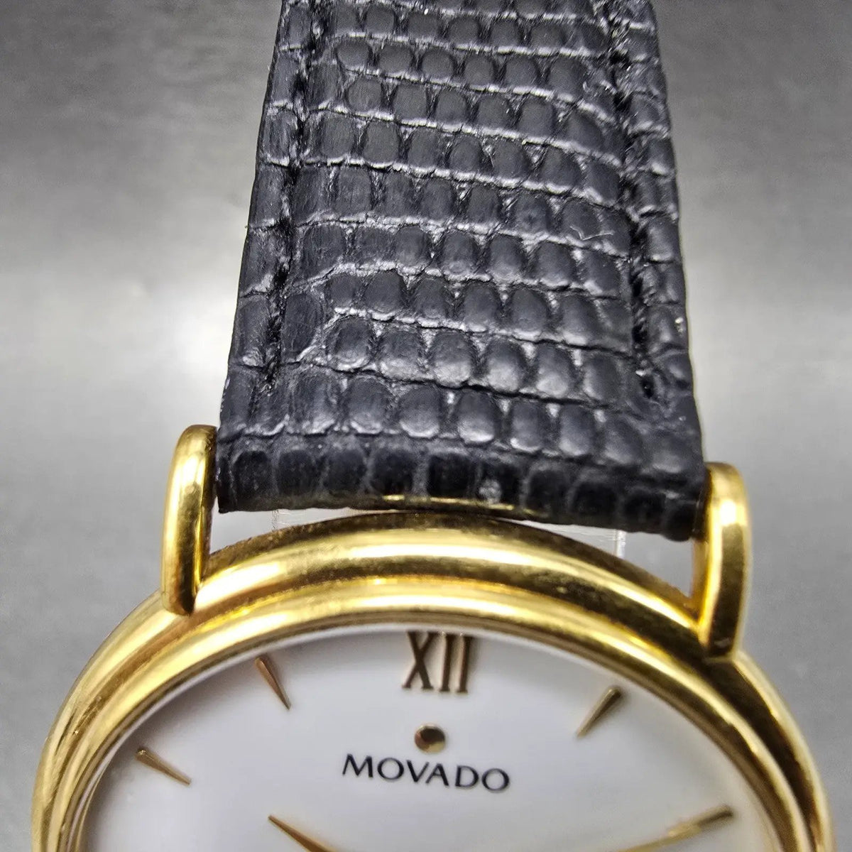 Movado Watch Men 34mm White Dial Gold Round 87-66-885 New Battery VTG Swiss4