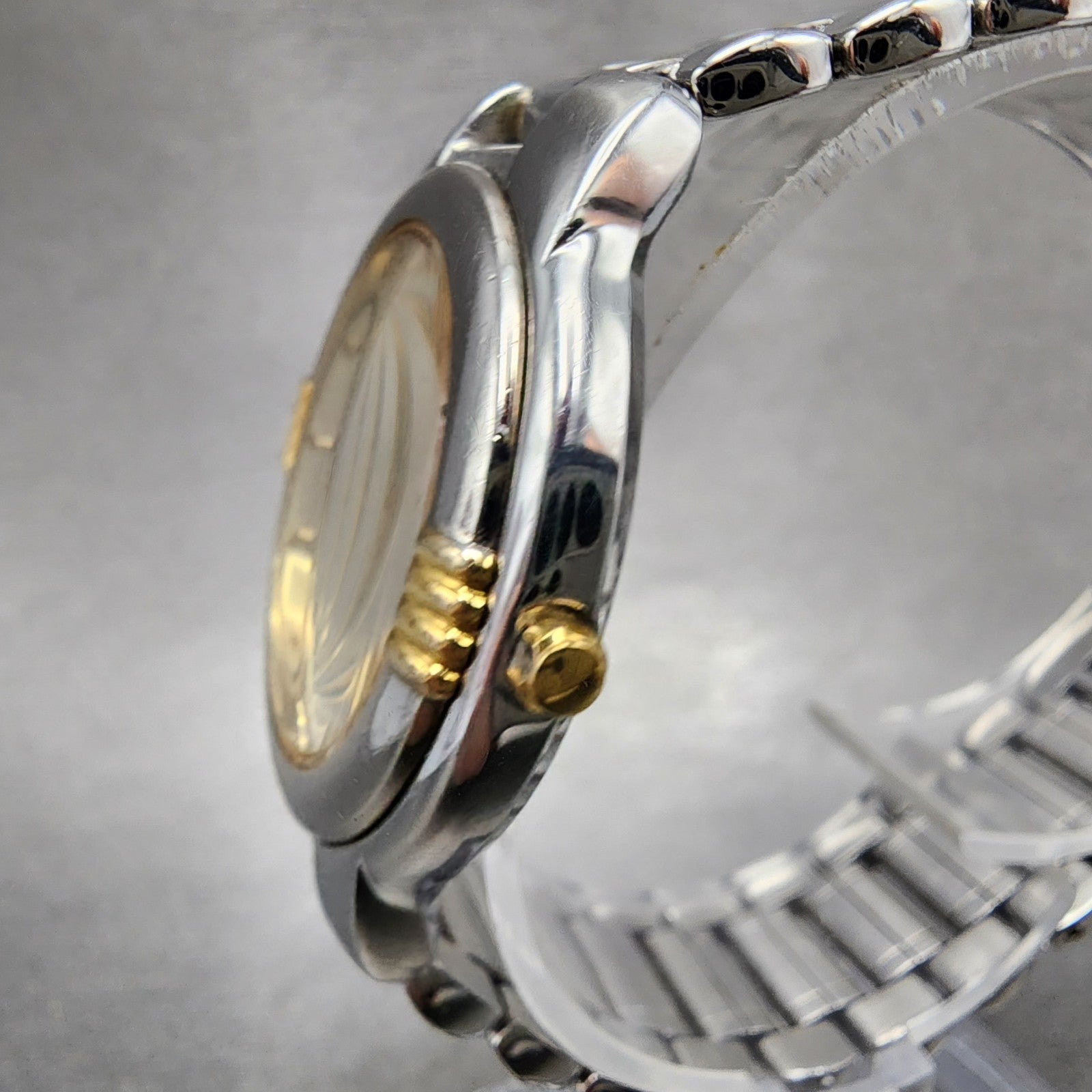 Yves Saint Laurent Watch Women 32mm Champagne Dial Two Tone Round new BatteryAB12