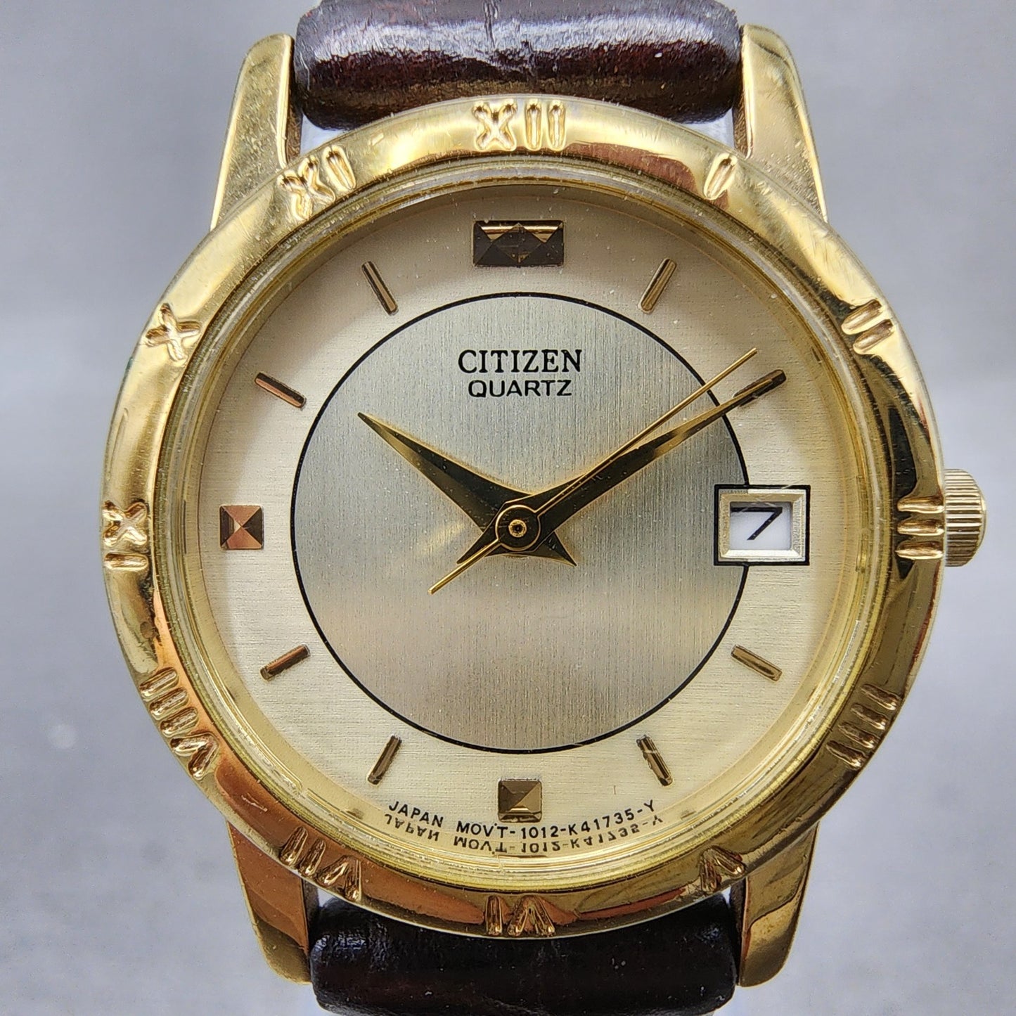 Citizen Watch Women 24mm Champagne Dial Gold Tone Date 1012K13131 New Battery1