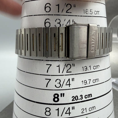 Citizen CQ Tank Watch Men 23mm Champagne Dial Two Tone Rectangle New battery10