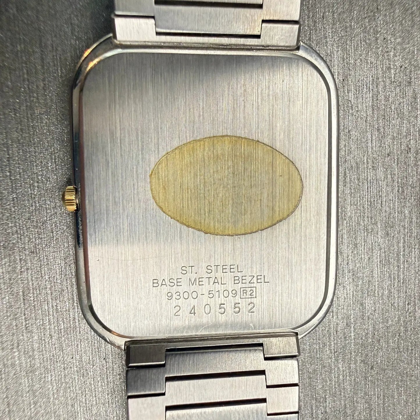 Seiko Lassale Watch Men 27mm Gray Dial Two Tone Rectangle 9300-5109 New Battery10