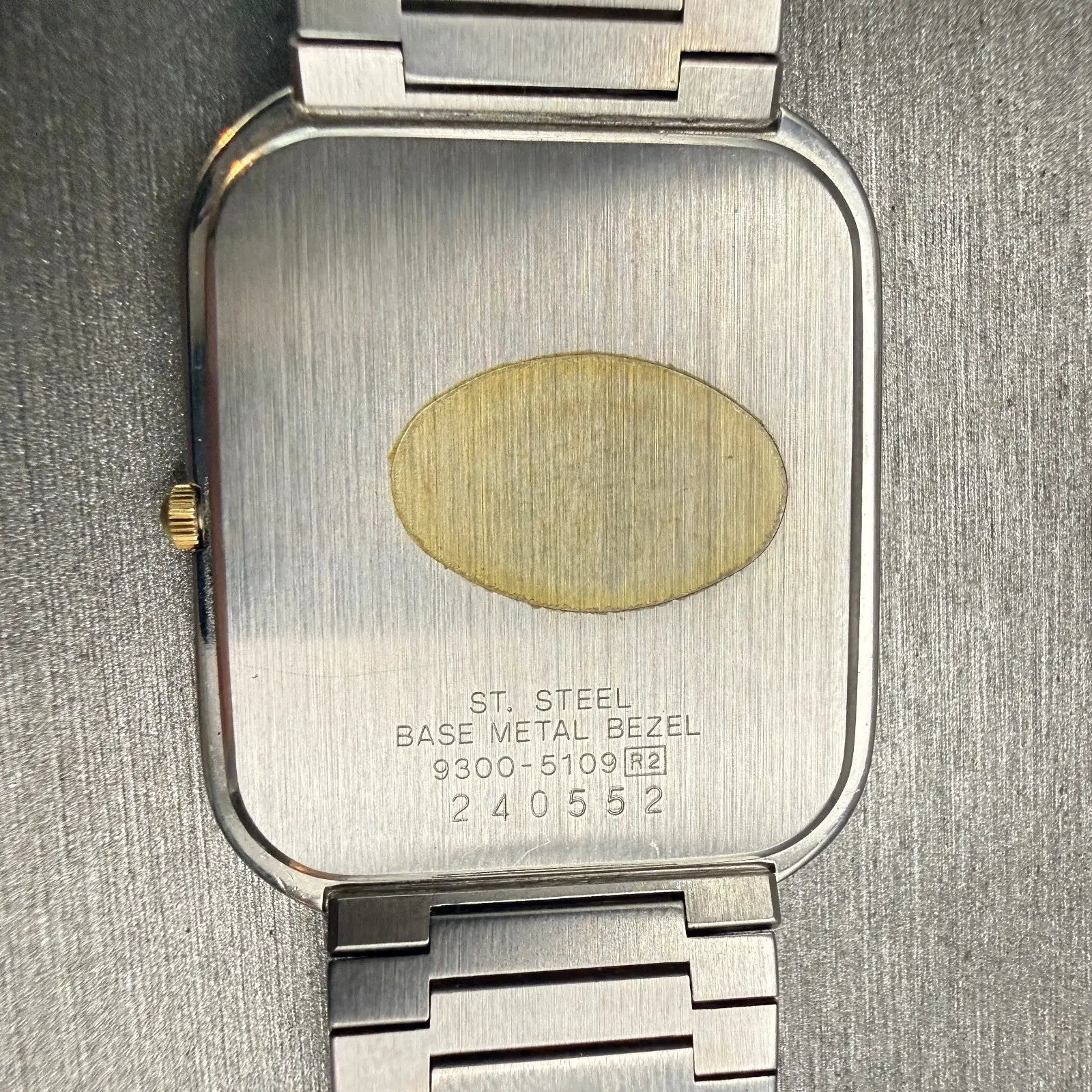 Seiko Lassale Watch Men 27mm Gray Dial Two Tone Rectangle 9300-5109 New Battery10