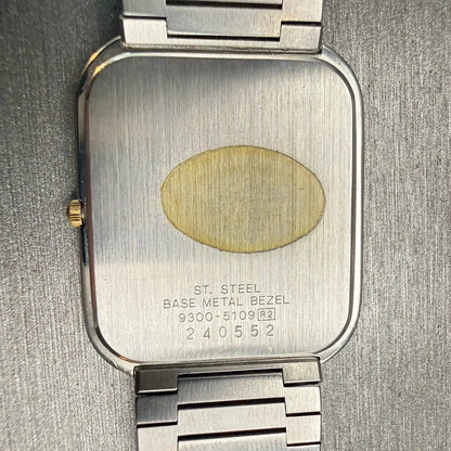 Seiko Lassale Watch Men 27mm Gray Dial Two Tone Rectangle 9300-5109 New Battery10