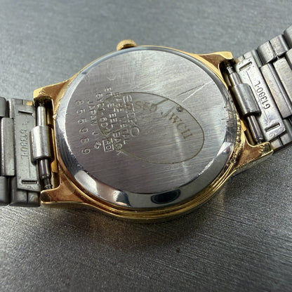 Seiko Watch Women 28mm Black Dial Gold Tone Round Vintage 5Y91-6014 PARTS10