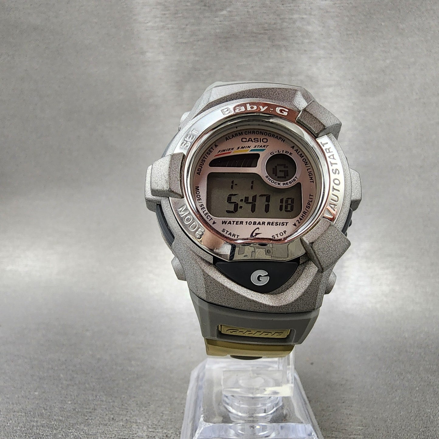 Casio BabyG BGX170 Watch Women 42mm Silver Dial Silver Tone Digital New Batt5