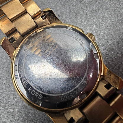Michael Kors Jet Set Watch Women 38mm Gold Champagne Dial Gold MK5160 New Batt10
